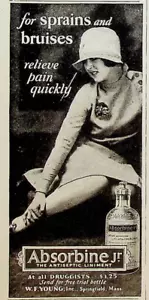1928 Absorbine Jr antiseptisches Futter Vintage 20er Jahre Druck Werbung Damen Cloche Hut - Bild 1 von 2