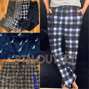 Pantalones cómodos de pijama/salón de vellón suave gris vela NAUTICA SLEEPWEAR (Talla M) para hombre, vela - Imagen 1 de 29