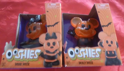 DISNEY  -MICKEY  & MINNIE OOSHIES   - Brand  new in  Box  SET OF 2  - Halloween - image 1 of 2