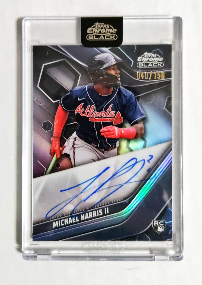 Michael Harris 2023 Topps Chrome Black RC AUTO Rookie REFRACTOR 040/150 z2 - Image 1 of 1