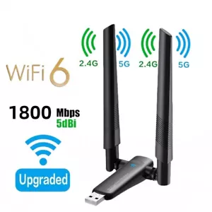 Adattatore USB 3.0 WiFi 6 1800Mbps Dual Band 5G/2.4GHz Wi-Fi Dongle Scheda di Rete - Foto 1 di 17