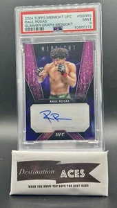 2024 Topps Midnight UFC RAUL ROSAS JR Glimmer Graphs Midnight /12 PSA 9 MT POP 2 - Picture 1 of 3