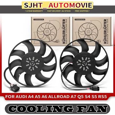 2x Radiator Cooling Fan for Audi A4 B8 A5 8F7 8TA A6 C7 A7 Q5 S4 S5 2008-2018 - image 1 of 4