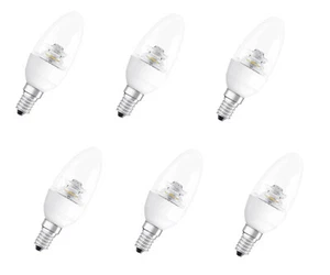 6x OSRAM LED Kerze E14 6W = 40W warmweiß dimmbar 470lm EEK:F (Spektrum A-G) - Bild 1 von 4