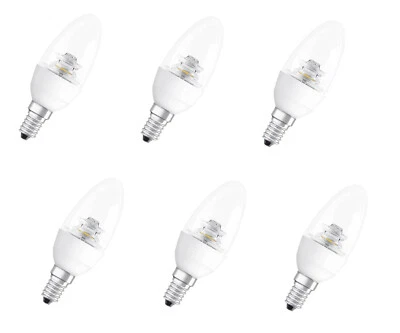 6x OSRAM LED Kerze E14 6W = 40W warmweiß dimmbar 470lm EEK:F (Spektrum A-G) - Bild 1 von 4