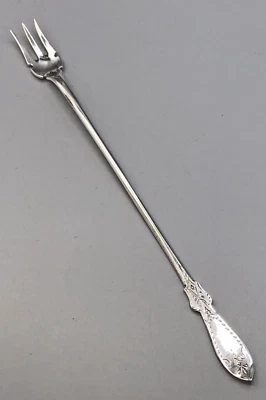 Antiguo Harding & Co. Moneda Plata Moneda Plata Mango Largo Oliva Tenedor 9.25" Foto 1 de 4