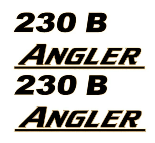 KIT DE CALCOMANÍAS DE CASCO DE BARCO Angler 230 B JUEGO DE PEGATINAS 230B L@@K Negro y DORADO Foto 1 de 1