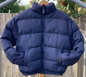 NWT Tempco Navy Blue Polyfill Down Waterproof Zip Puffer Coat Men's M - Picture 1 of 14