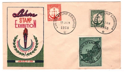 PAKISTAN Cover 1956 Stamp Exhibition SPECIAL CDS Lahore {samwells}MA2002 - Image 1 of 4