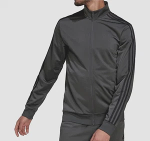 NEW ADIDAS MEN'S ESSENTIALS 3 STRIPES TRICOT TRACK JACKET~ SIZE LARGE #H46103 - Picture 1 of 3