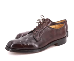 $876 | BLUCHER ALDEN 10 A PUNTA LISCIA COLORE 8 CONCHIGLIE CORDOVAN PTB BORDEAUX - Foto 1 di 15