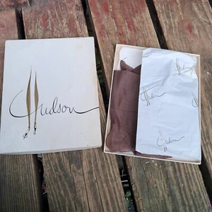 Nos VINTAGE BRAUNE NAHT Fasco Hudson NYLONSTRÜMPFE GEMUSTERTER ABSATZ 9,5 50er - Bild 1 von 9