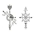 Waterproof Temporary Tattoo Sticker Compass Arrow Roman Clock Arm Body Tattoos