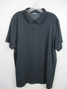 Arcteryx Mens Polo Shirt XL Black Short Sleeve Eris Cotton Blend Snaps FLAW - Picture 1 of 14