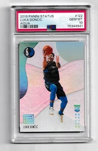 2018-19 Panini Status Aqua #122 Luka Doncic RC Graded PSA 10 GEM MINT - Bild 1 von 2