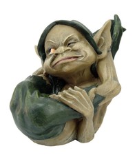 Playful Goblin Gargoyle Yoga Pose Mischievous Creature Figurine Statue 8"h Evil