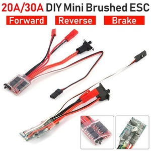 Micro Mini 20A 30A Brushed ESC for DIY 1/16 1/18 1/24 RC Car Boat Tank w/Brake - Picture 1 of 26
