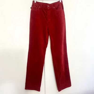 Pantalones de mezclilla Lauren Jeans Co. Ralph Lauren pierna recta rojo profundo pana 5 bolsillos 4 Foto 1 de 4