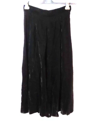 VTG Talbots Made in USA BLACK TRADITIONAL VELVET SKIRT Panel Flare Box Pleats 12 - Image 1 of 4