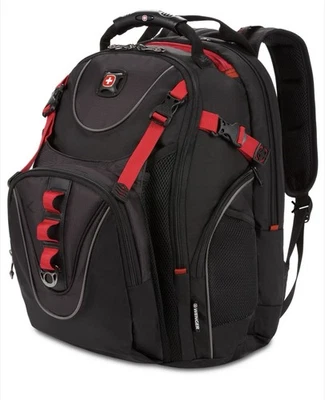 SWISSGEAR Maxxum Mochila Roja Negra Doble Cremallera con Bolsillo para Laptop de 16" Foto 1 de 4