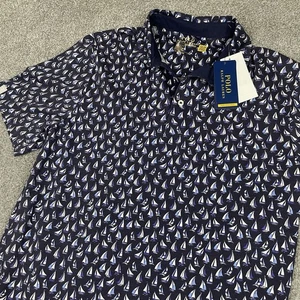 Polo Ralph Lauren Shirt Mens S Performance Geometric Sailboat Golf Logo NWT $115 - Picture 1 of 10