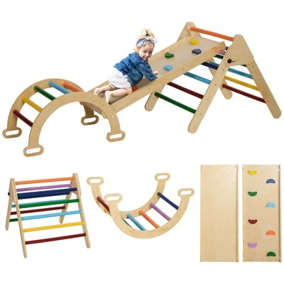 AIYAPLAY Gioco per Bambini con Triangolo, Arco da Arrampicata e Rampa con Pietre - Immagine 1 di 4