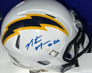 NATRONE MEANS LOS ANGELES CHARGERS PSA AUTHENTIC SIGNED RUSH NAVY MINI HELMET - Picture 1 of 1