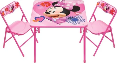 米妮活动桌套装带2把椅子3-7岁女孩 — 第 1/4 张图片