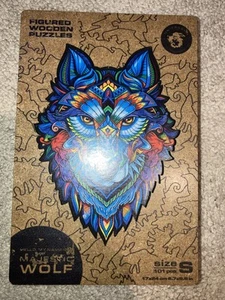 Unidragon Wooden Jigsaw Puzzle 101 pcs Size S "Majestic Wolf" - Bild 1 von 5