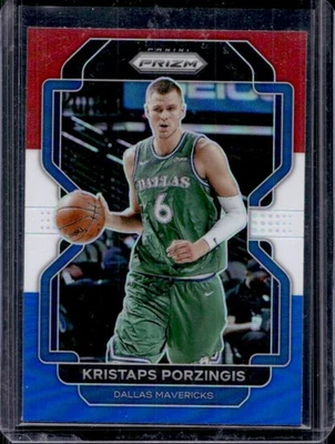 2021-22 Prizm Kristaps Porzingis vermelho branco e azul #74 Mavericks - Imagem 1 de 2