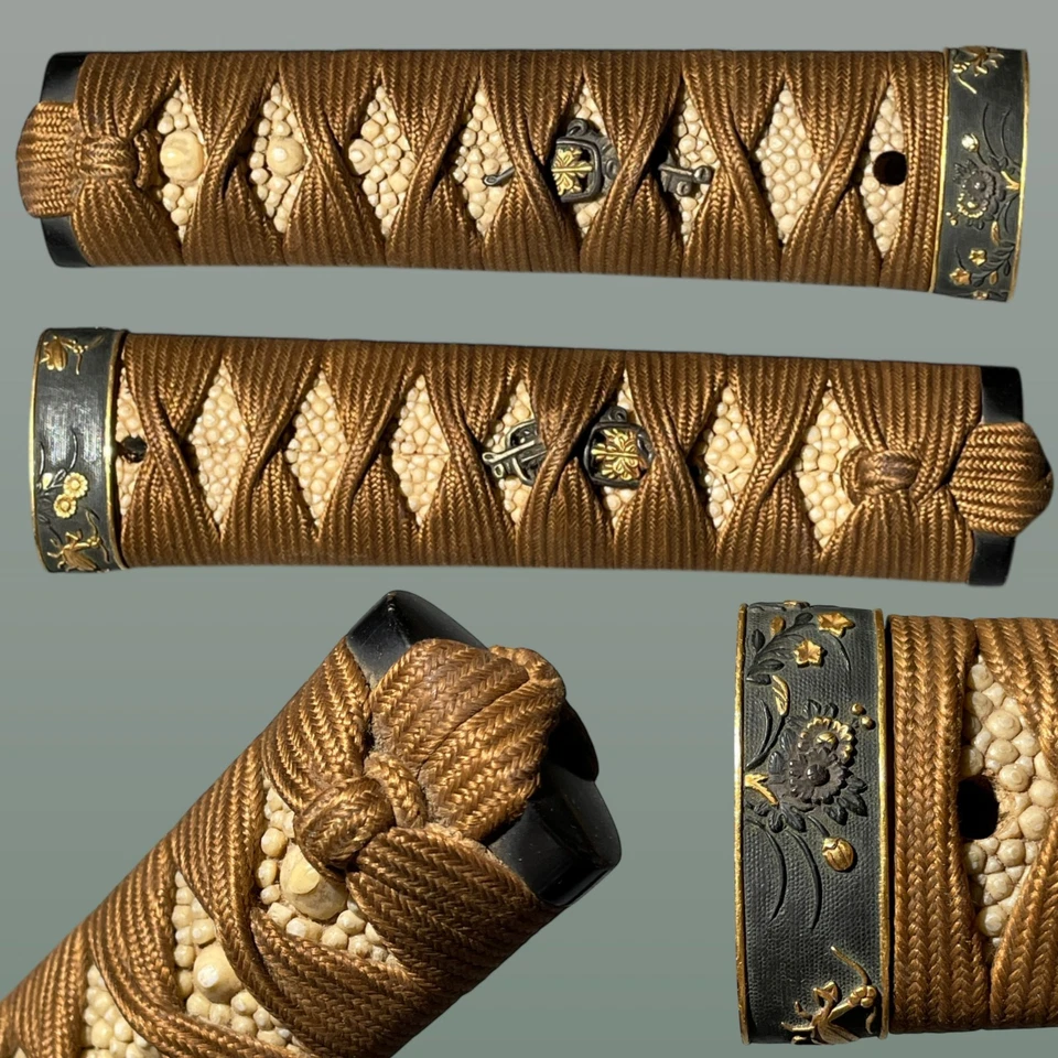 Tsukamae 柄前 para Tanto, 蟷螂縁 Mantis Fuchi Foto 1 de 4