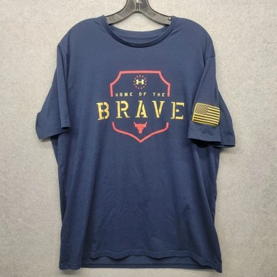 Under Armour Mens XL Project Rock Home of the Brave Loose Fit Shirt *FLAW* - Image 1 of 4