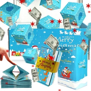 Scatola Regalo Sorpresa Esplosione Per Soldi,Natale Scatole Pieghevoli Regalo Rimbalzo E9V8 - Foto 1 di 13