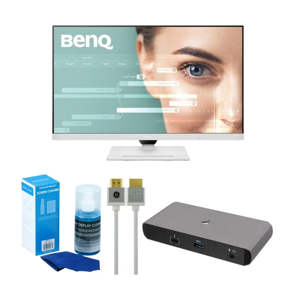 BenQ GW3290QT 31.5" 2K QHD USB-C Ergonomic Monitor Bundle (White) PRO - Image 1 of 4