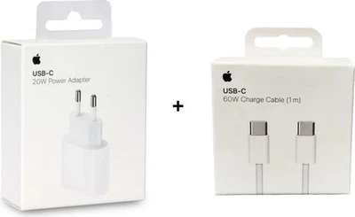 Adaptador de corriente original Apple cargador 20W + cable de carga USB-C a tipo C iPhone 15 - Imagen 1 de 4