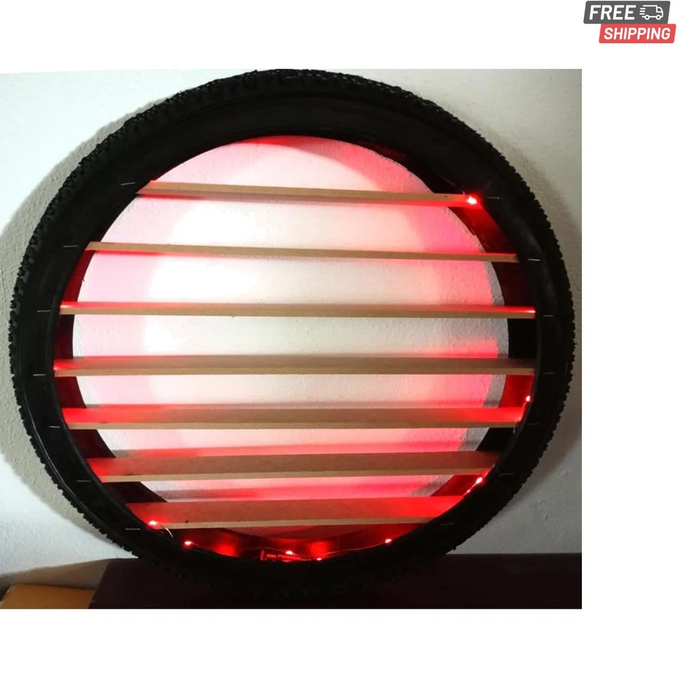 Estante de pared con rueda de coche para habitación infantil - Estante flotante con luz roja, premontado Foto 1 de 4