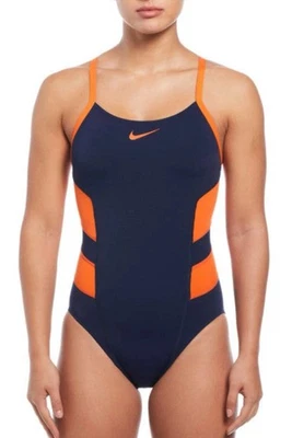 Nike Swim Women's Size 36 Vex Racerback One Piece Team Orange Navy - Image 1 of 2