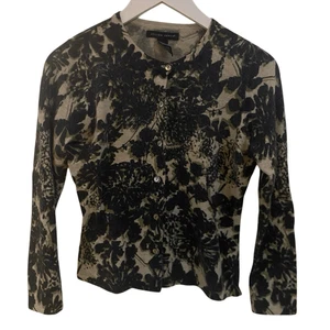 Jillian Jones Strickjacke, Leopard Wolle Kaninchen, Haare und Gora Mischung hellbraun schwarz Po - Bild 1 von 4