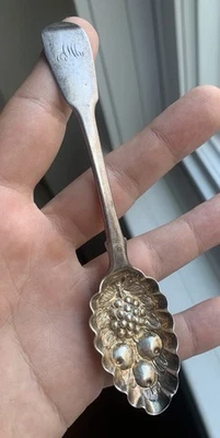 1833 Antique English Regency Silver Berry Spoon Hallmarked William Eaton, London - Image 1 of 4