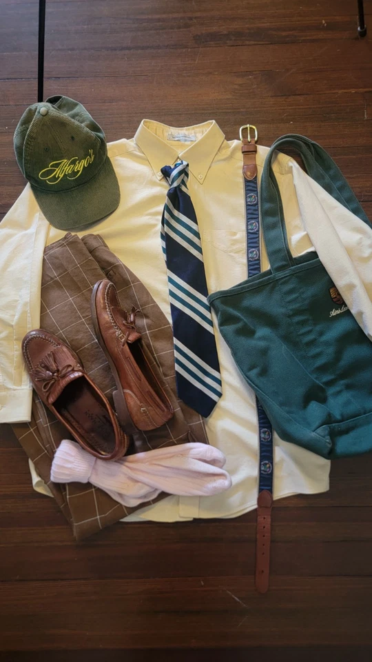 Bobby Jones Chocolate Brown Windowpane Chinos Dress Pants Size 36W 32L - Image 1 of 4