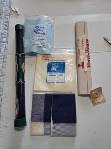 Charles Craft Aida Cloth  Cross Stitch Fabric Crafter's Choice  Vinyl-weave Lot - Picture 1 of 13
