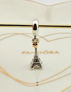 LIMITED EDITION New Pandora Two-Tone 14K Gold & Silver Eiffel Tower Charm 791302 - Picture 1 of 8