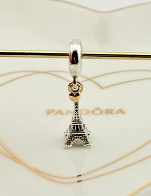 LIMITED EDITION New Pandora Two-Tone 14K Gold & Silver Eiffel Tower Charm 791302 - Image 1 of 4