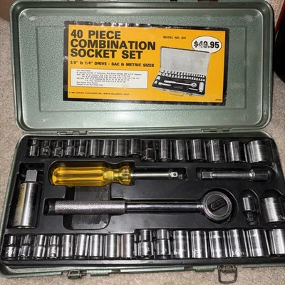 Vintage Japan Socket 40 Pc Set - 1/4" & 3/8" Drive SAE & Metric Combo Set - Image 1 of 4