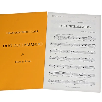 Graham Whettam Duo Declamando for French Horn And Piano Scores Sheet Music Book - Image 1 of 4