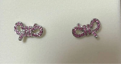 Pendientes de cinta Swarovski sin usar cristales placa de rodio rosa no metálica Foto 1 de 4