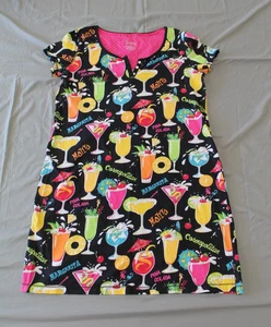 Nick und Nora Tropical Mixd Drinks Nachthemd kurz Nachthemd Small - Bild 1 von 7