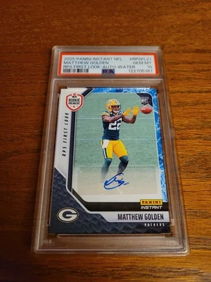 Matthew Golden 2025 Panini Instantáneo NFL RPS Primer Mirado-Auto-Agua GEMA MT 10. Foto 1 de 3