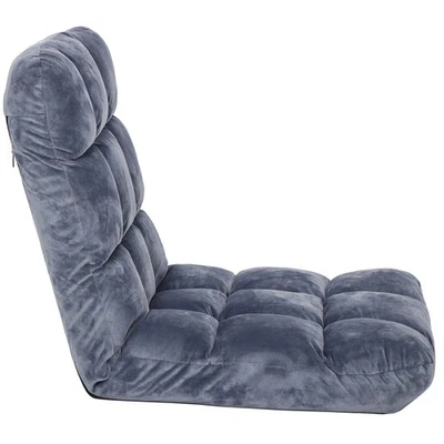 Silla de Piso Azul Plegable Juego Sofá Silla Dormitorio Cama Sofá Reclinable 14 Posiciones Foto 1 de 4