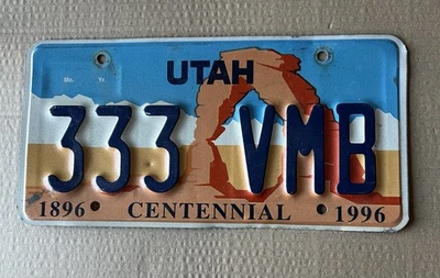 Utah UT 1996 matrícula centenario 333 VMB Foto 1 de 2